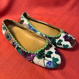 The Original Car Shoe Floral‎ Ballet Flats, Size 7, EUC
